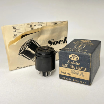 Vintage JFD Sockette 24A Radio Tube Socket Adapter For 6SD7GT Tube to 7A7 Tube