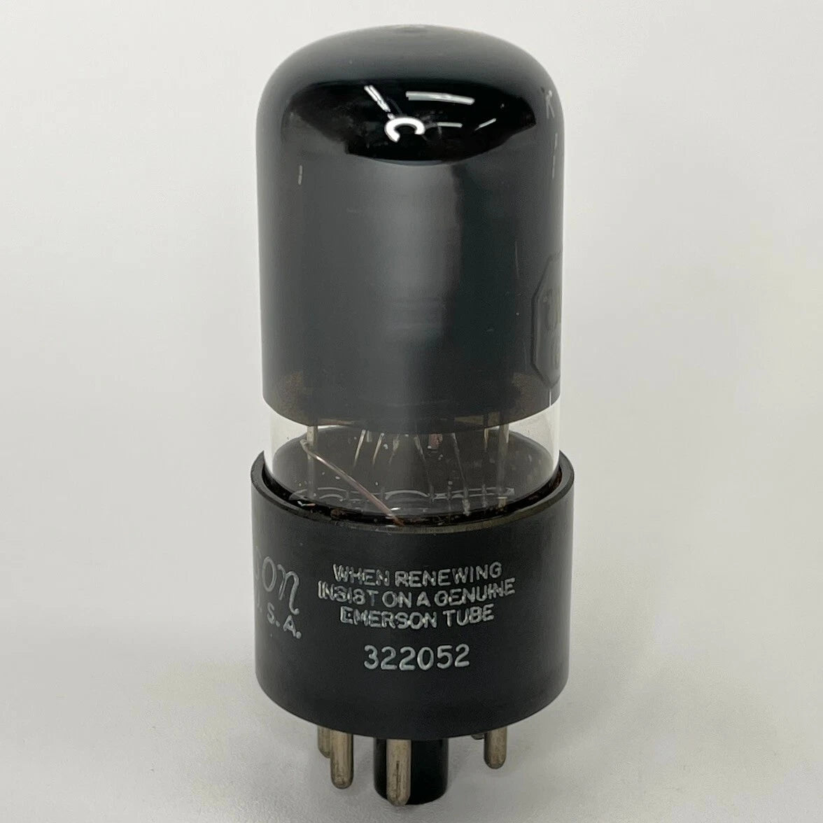 (1) Tested Emerson 6V6GT Tube Black Glass Emerson 6V6 GT Tube Power Vacuum Tube