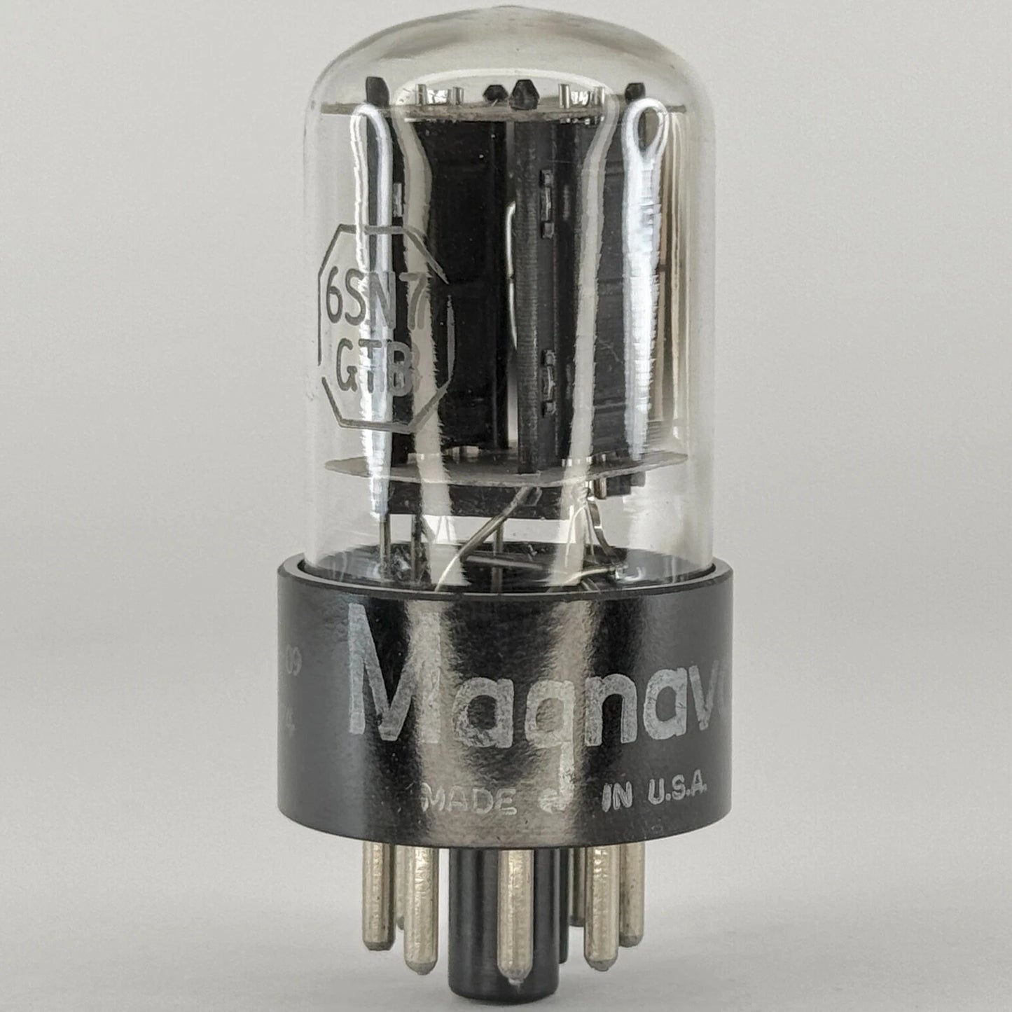 (1) Tested 1957 Magnavox 6SN7GTB Tube Black Plates RCA EIA Code 57-09 6SN7GT