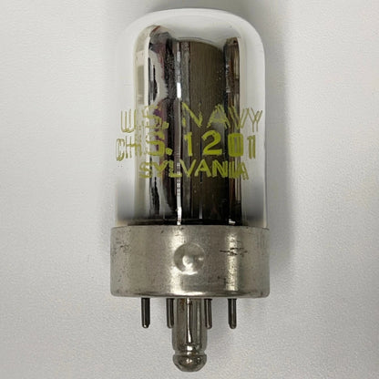 (1) Tested 1942 WW2 Sylvania CHS 1201 Tube with U.S. Navy Anchor Box 1201 Loctal