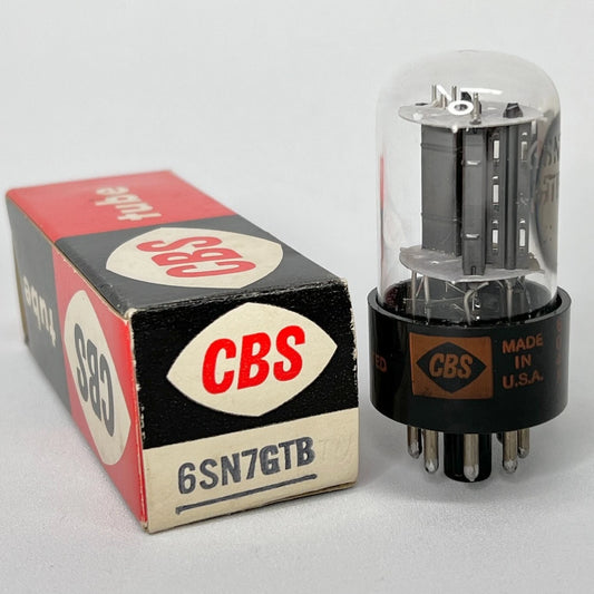 (1) Tested Balanced 1960 CBS 6SN7GTB Tube Black Plates with Box Code 6048 6SN7GT