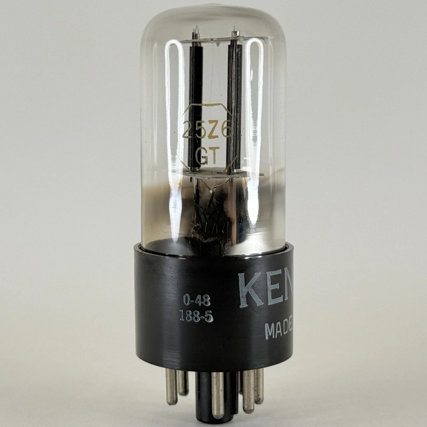 (1) Tested Ken Rad 25Z6GT Tube Date Code 0-48 GE EIA 25Z6 GT Rectifier Tube