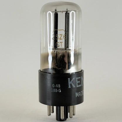(1) Tested Ken Rad 25Z6GT Tube Date Code 0-48 GE EIA 25Z6 GT Rectifier Tube