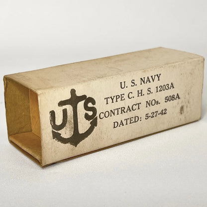 (1) Tested 1942 U.S. Navy Sylvania CHS 1203A Tube with Box 1203 A Loctal Tube