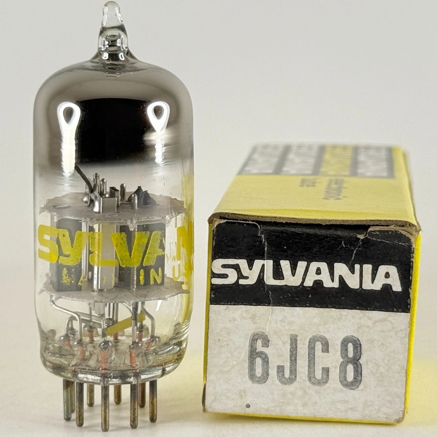 (1) Tested Sylvania 6JC8 Tube with Box Date Code NR EDF Triode Pentode Tube