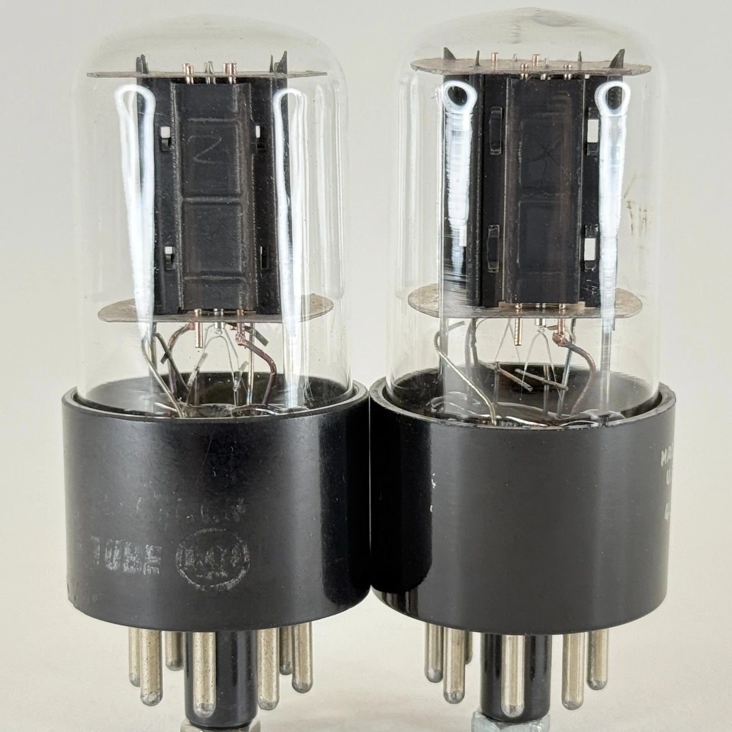Tested Matched Pair RCA 6SN7 GT Tubes Copper Grid Posts Black Plates 352 & 430