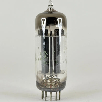 (1) Tested GE 6CG7 Tube Green Letters Gray Plates Horseshoe Getter Twin Triode