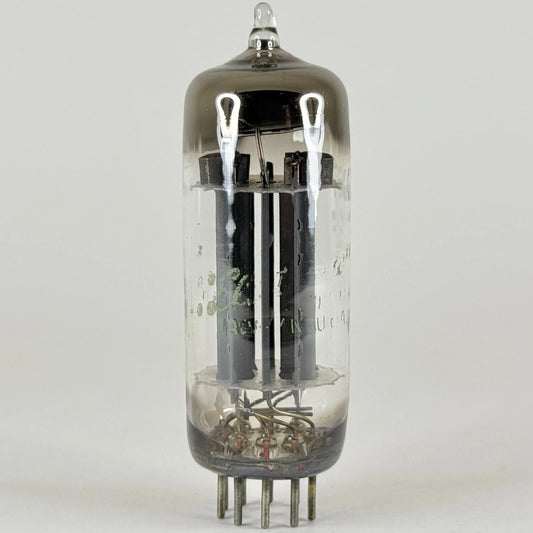 (1) Tested GE 6CG7 Tube Green Letters Gray Plates Horseshoe Getter Twin Triode