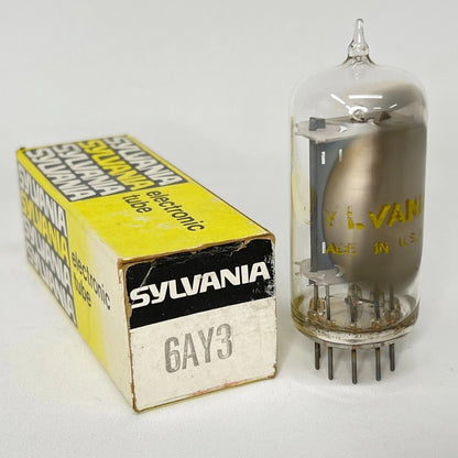 (1) Tested Sylvania 6AY3 Tube with Box Date Code mk RAF Half Wave Rectifier