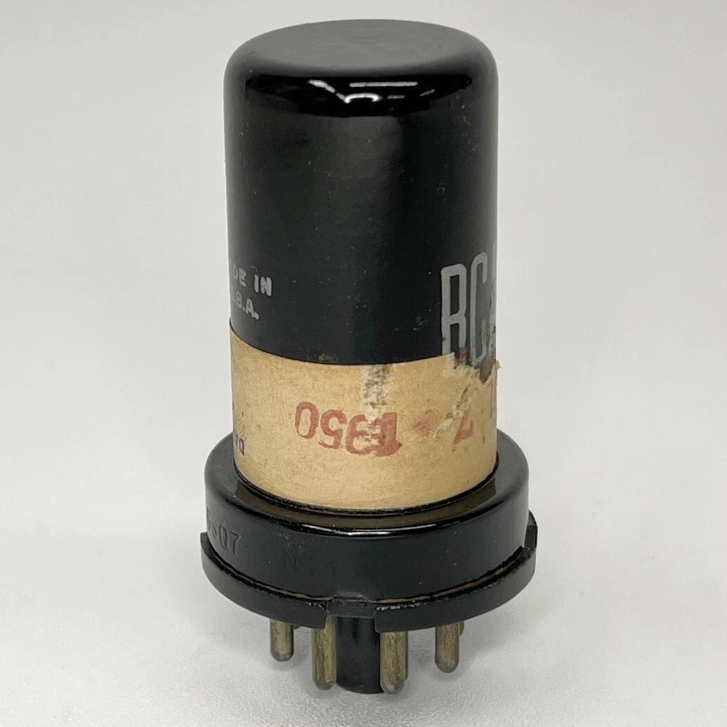 (1) Tested 1950 RCA 6SQ7 Tube with Box Metal Twin Diode High-Mu Triode Tube