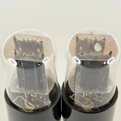 Tested Matched Pair RCA 6SN7 GT Tubes Copper Grid Posts Black Plates 352 & 430
