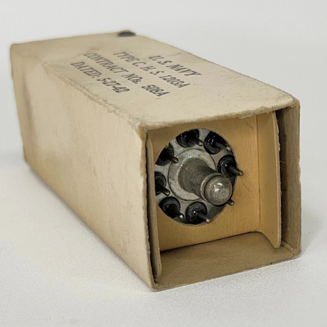 (1) Tested 1942 U.S. Navy Sylvania CHS 1203A Tube with Box 1203 A Loctal Tube