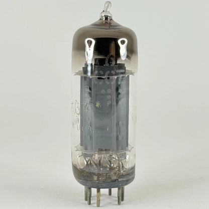 (1) Tested GE 6CG7 Tube Green Letters Gray Plates Horseshoe Getter Twin Triode