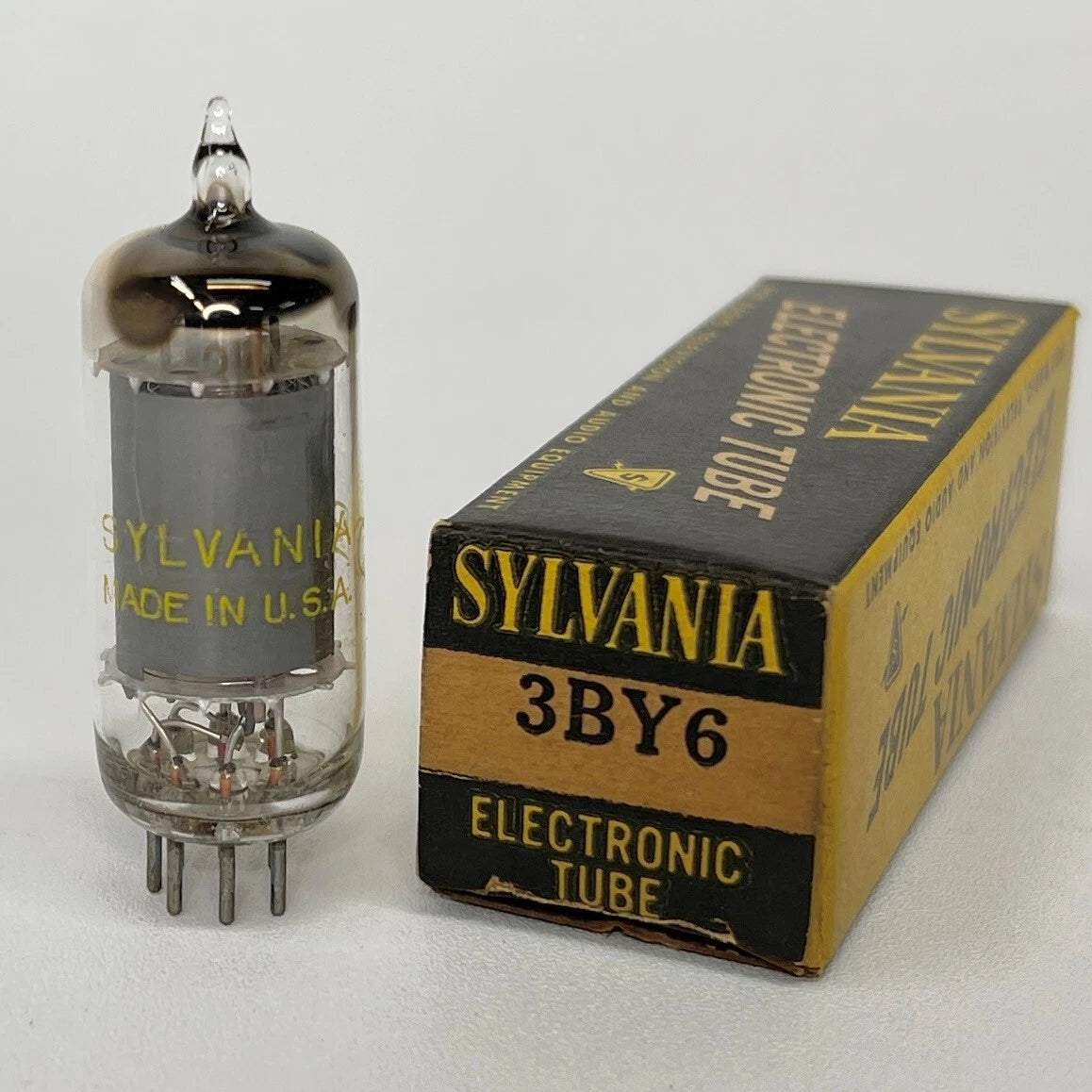 (1) Tested 1956 Sylvania 3BY6 Tube with Box Code CB Pentagrid Amplifier Tube (d)