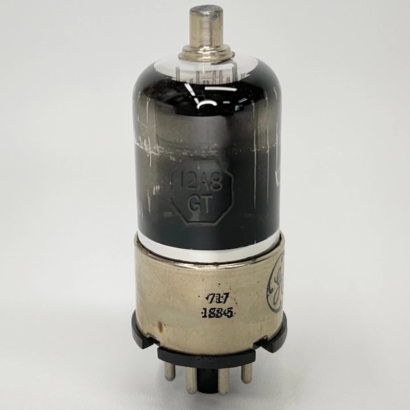 (1) Tested GE 12A8GT Tube Date Code 717 General Electric 12A8 GT Pentagrid Tube