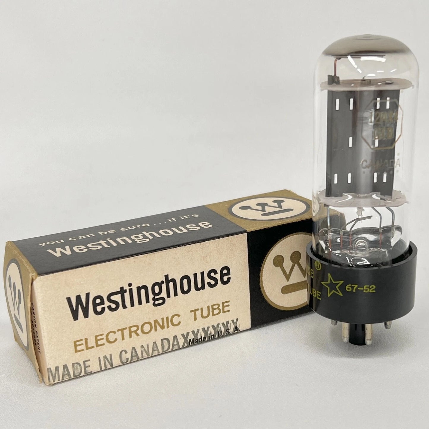 (1) Tested Westinghouse 12AX4GTB Tube with Box Date Code 67-52 Canada 12AX4 GTB