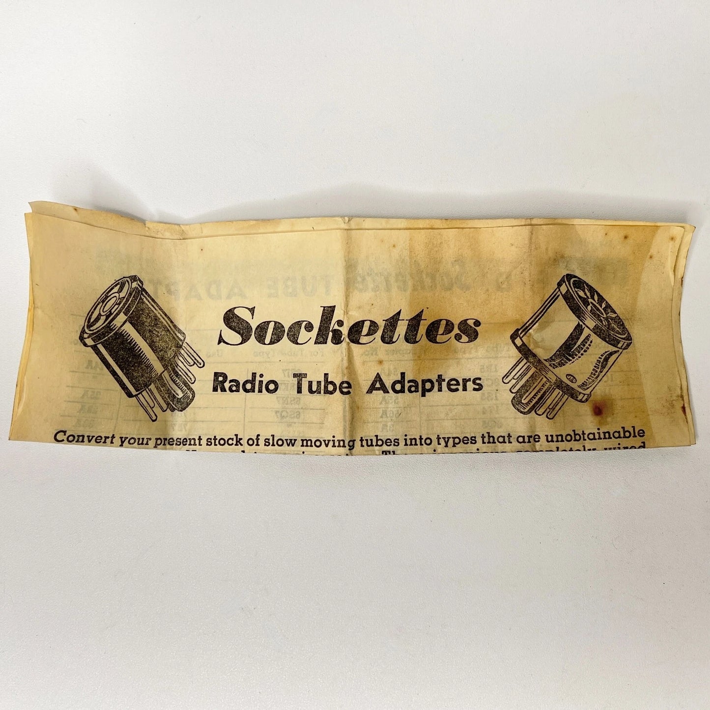 Vintage JFD Sockette 4A Radio Tube Socket Adapter For 1C5GT Tube to 3C5GT Tube