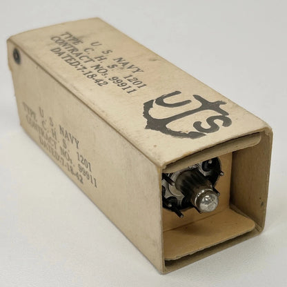 (1) Tested 1942 WW2 Sylvania CHS 1201 Tube with U.S. Navy Anchor Box 1201 Loctal