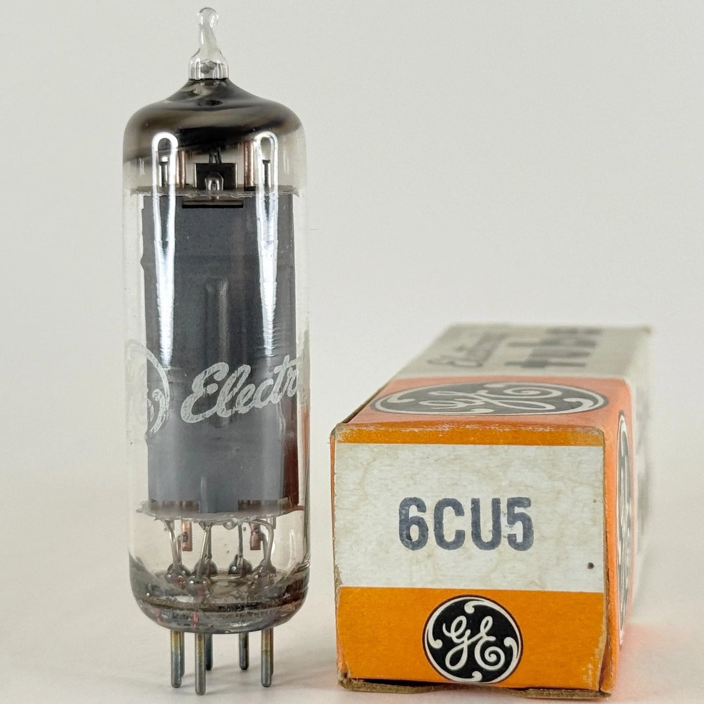 (1) Tested GE 6CU5 & Box Date Code EH Gray Plate General Electric Power Pentode