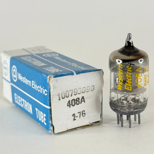 (1) Tested 1976 Western Electric 408A Tube with Box O Ring Halo Getter Code 7613