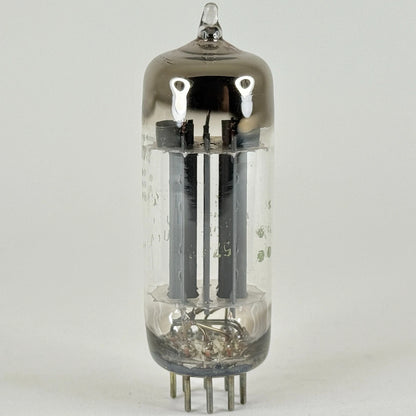 (1) Tested GE 6CG7 Tube Green Letters Gray Plates Horseshoe Getter Twin Triode