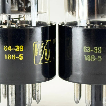 Tested Matched Pair 1963/64 Western Union 6SN7GTB Tubes Codes 64-39 63-39 6SN7GT