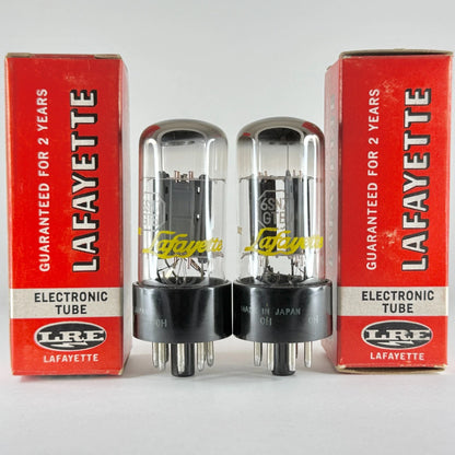 Matched Pair Lafayette Japan 6SN7GTB Tubes Tall Bottles Halo Getters 6SN7GT