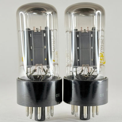 Matched Pair Lafayette Japan 6SN7GTB Tubes Tall Bottles Halo Getters 6SN7GT