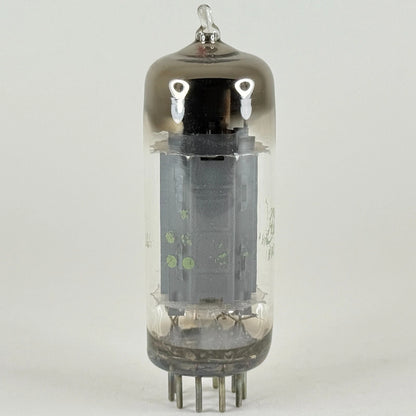 (1) Tested GE 6CG7 Tube Green Letters Gray Plates Horseshoe Getter Twin Triode