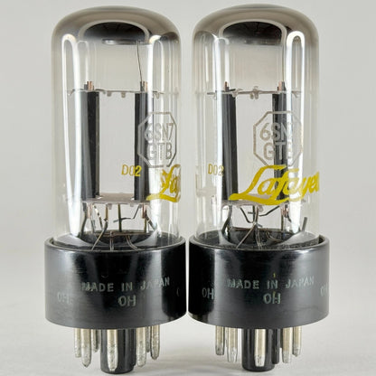 Matched Pair Lafayette Japan 6SN7GTB Tubes Tall Bottles Halo Getters 6SN7GT