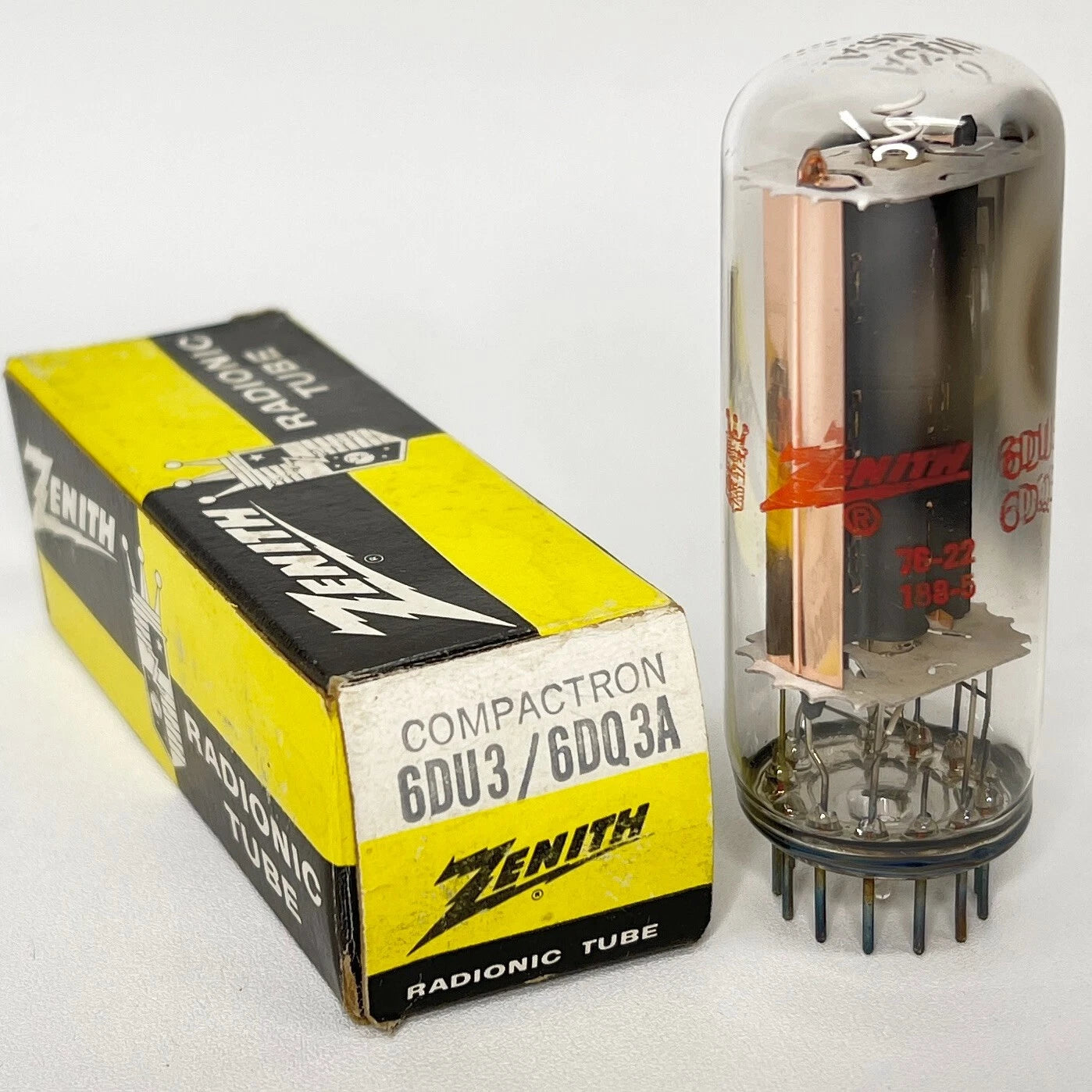 (1) Tested Zenith 6DU3/6DQ3A Tube with Box Date Code 76-22 Zenith 6DU3 6DQ3A