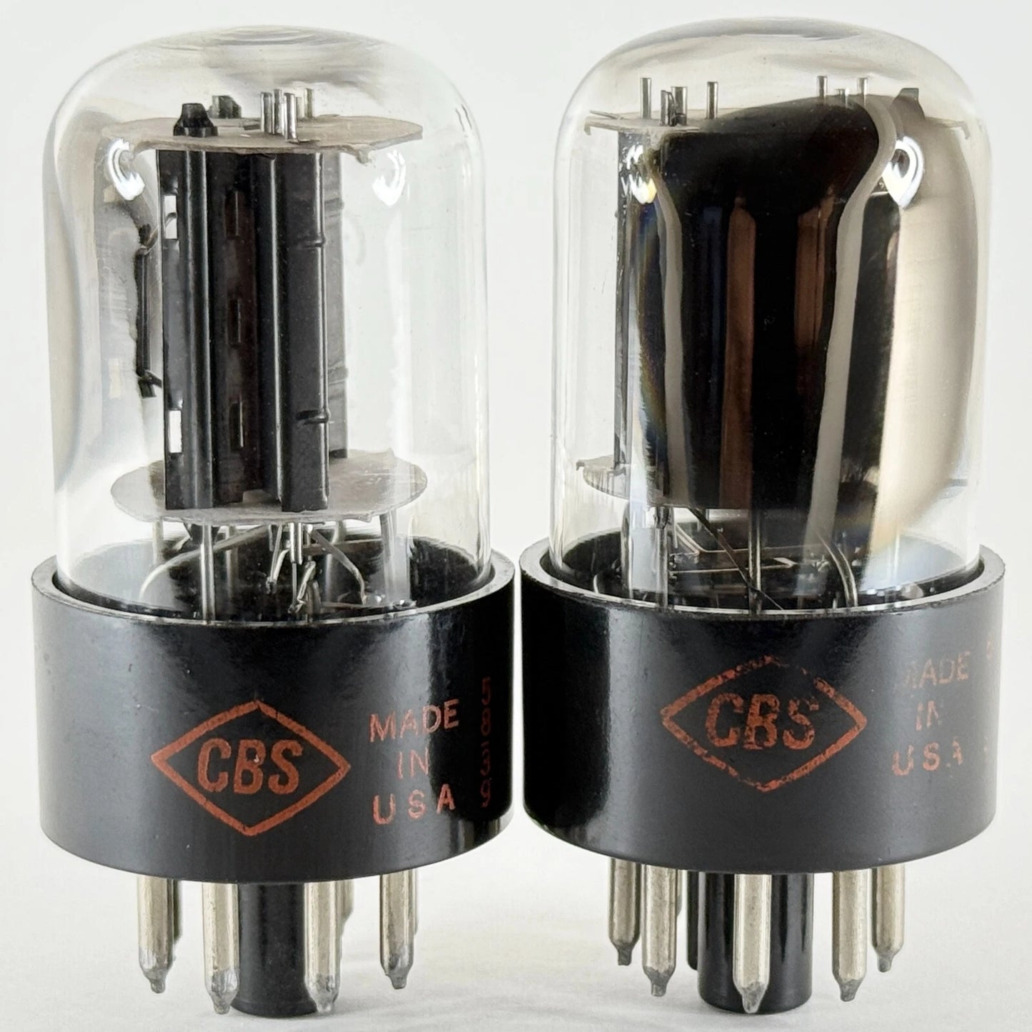 Tested Matched Pair CBS 6SN7GTB Tubes Black Angles T Plates Horseshoe 6SN7GT