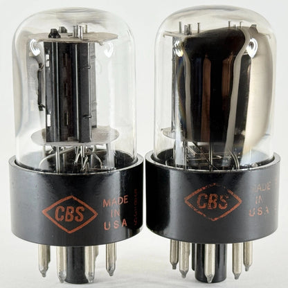 Tested Matched Pair CBS 6SN7GTB Tubes Black Angles T Plates Horseshoe 6SN7GT