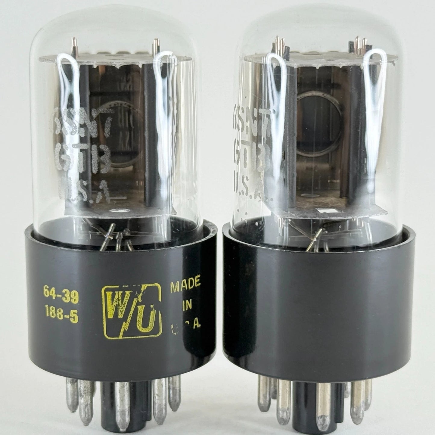 Tested Matched Pair 1963/64 Western Union 6SN7GTB Tubes Codes 64-39 63-39 6SN7GT