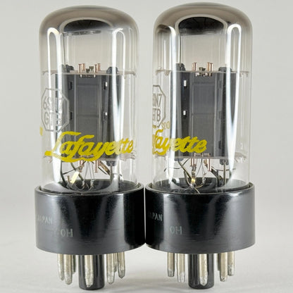 Matched Pair Lafayette Japan 6SN7GTB Tubes Tall Bottles Halo Getters 6SN7GT