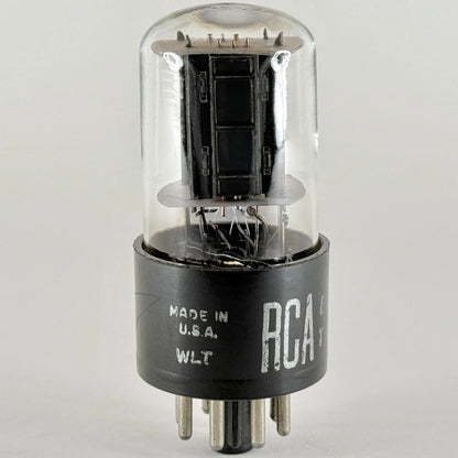 (1) Tested RCA 6SN7GTB Tube Code WLT Staggered Black Ladder Plates 6SN7GT