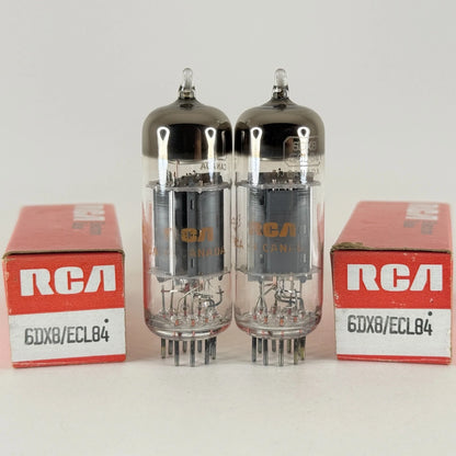 Tested Matched Pair RCA 6DX8/ECL84 Tubes with Boxes Codes EP 6DX8 Tubes ECL84