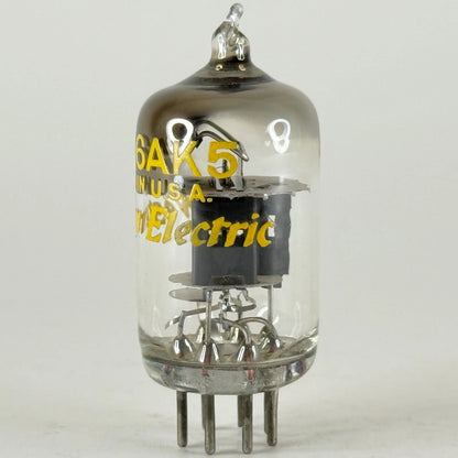 (1) Tested Western Electric JW 6AK5 Tube Black Plate Square Angled D Getter