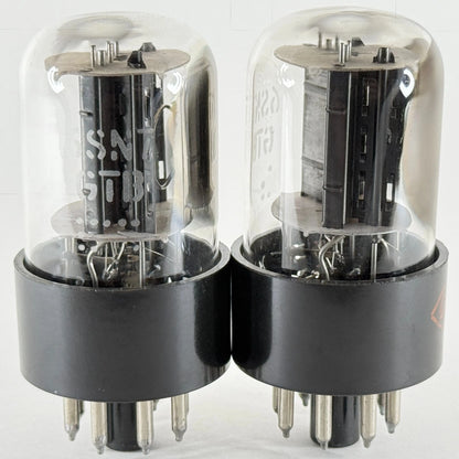Tested Matched Pair CBS 6SN7GTB Tubes Black Angles T Plates Horseshoe 6SN7GT