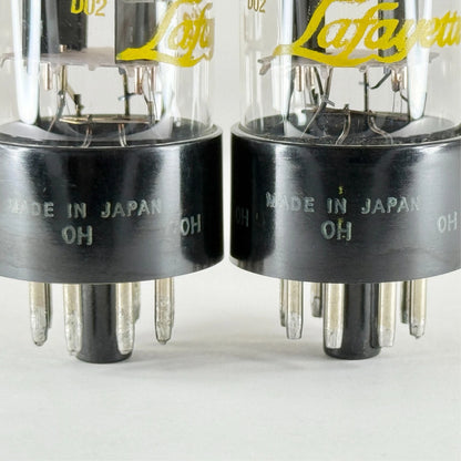 Matched Pair Lafayette Japan 6SN7GTB Tubes Tall Bottles Halo Getters 6SN7GT