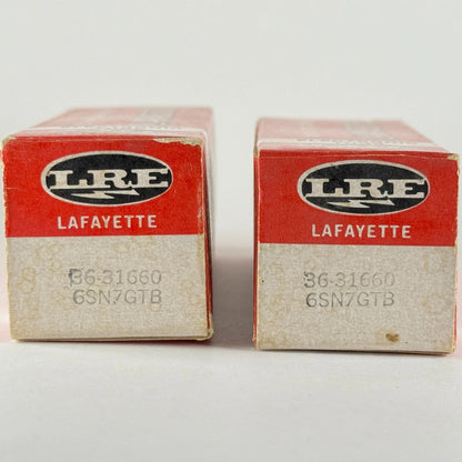 Matched Pair Lafayette Japan 6SN7GTB Tubes Tall Bottles Halo Getters 6SN7GT