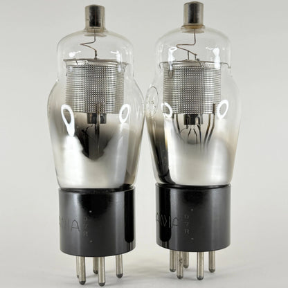 Tested Matched Pair Sylvania Type 24A Tubes Engraved Base Foil Getters Codes D7R