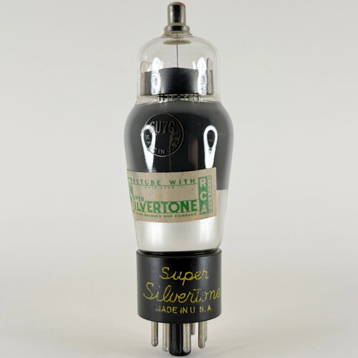 (1) Tested Silvertone 6U7G Tube Red Tip Date Code B8 Pentode 6U7 G Tube
