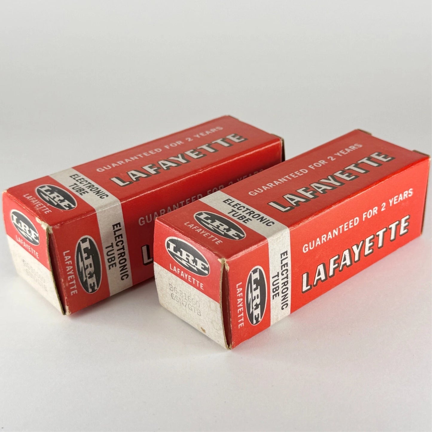 Matched Pair Lafayette Japan 6SN7GTB Tubes Tall Bottles Halo Getters 6SN7GT