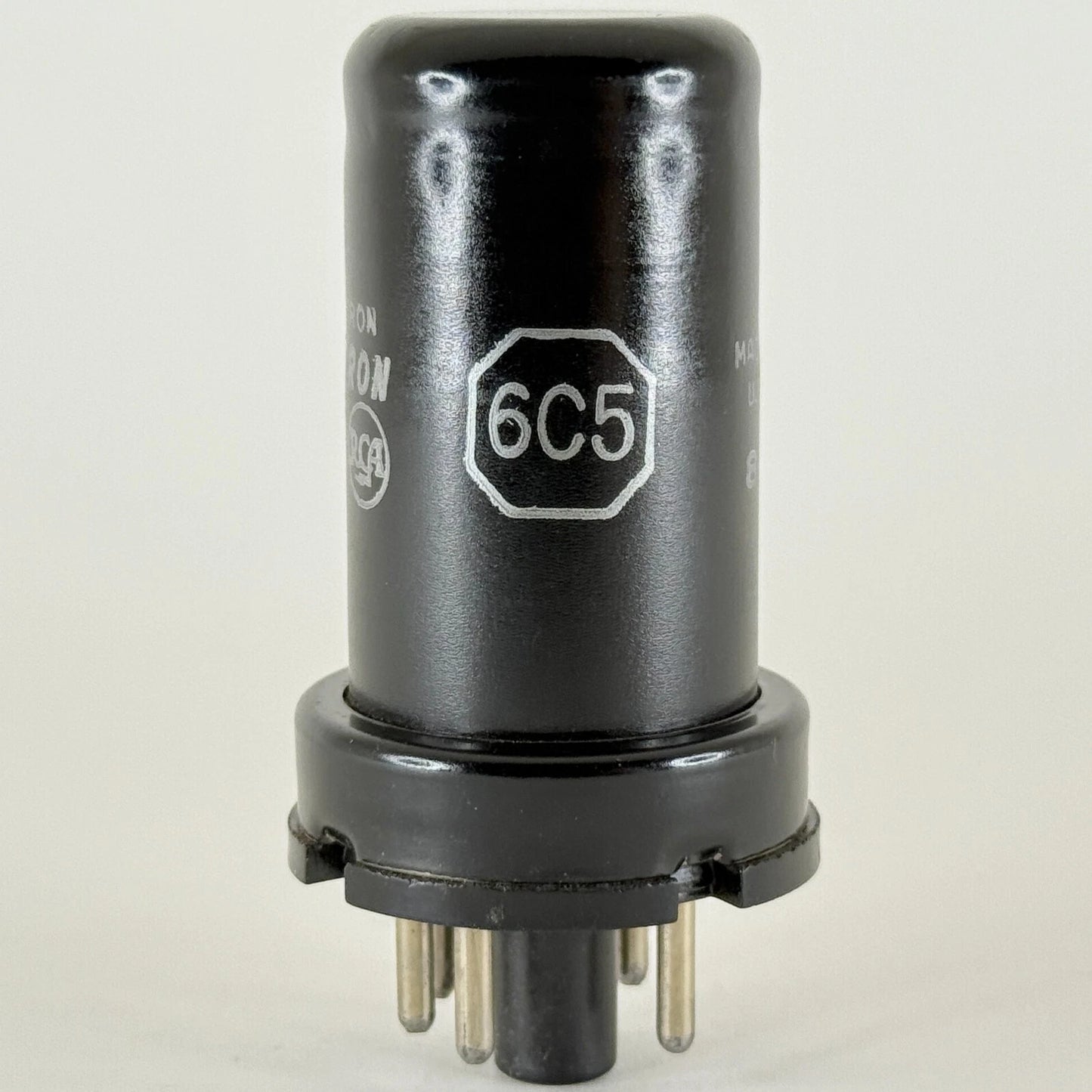 (1) Tested RCA 6C5 Tube Date Code 817 Medium Mu Triode Black Metal Tube
