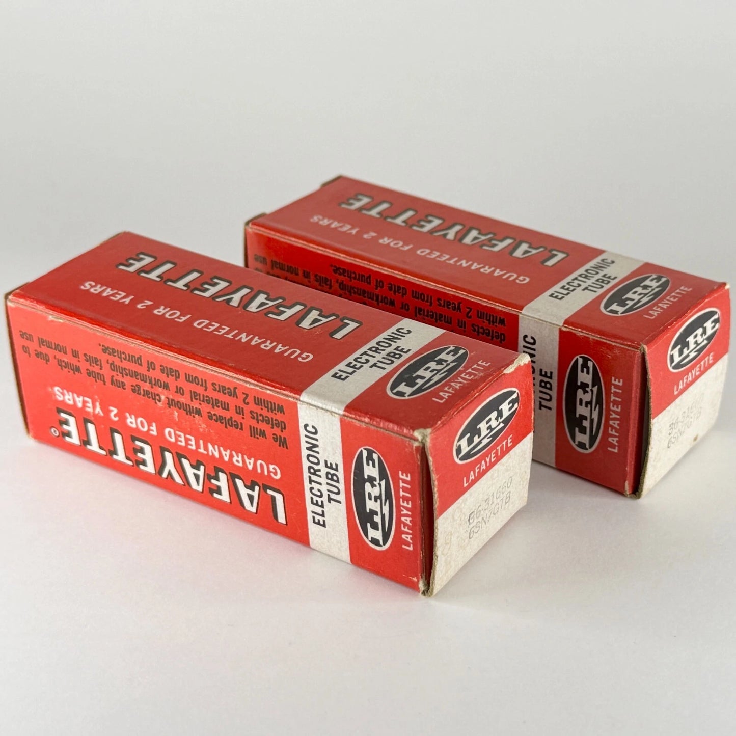 Matched Pair Lafayette Japan 6SN7GTB Tubes Tall Bottles Halo Getters 6SN7GT