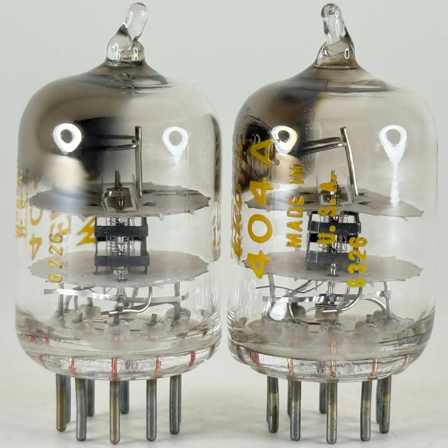 Tested Matched Pair 1960s Western Electric 404A Tubes 404 A Codes 6226 & 6326