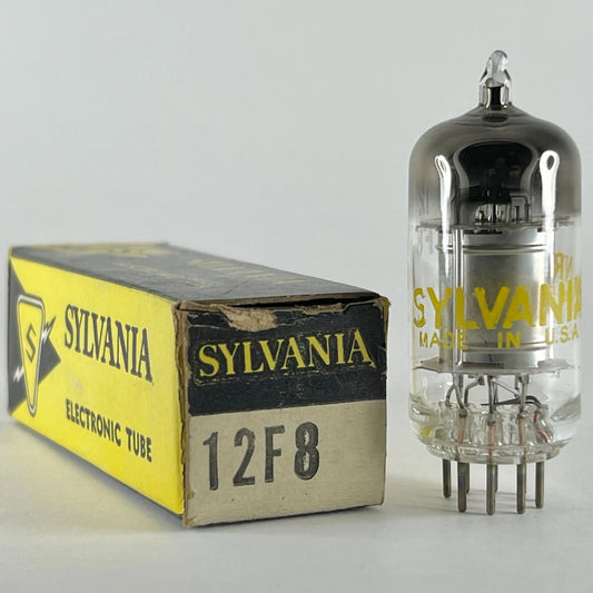 (1) Tested Sylvania 12F8 Tube with Box Date Code NR YAU Twin Diode Pentode