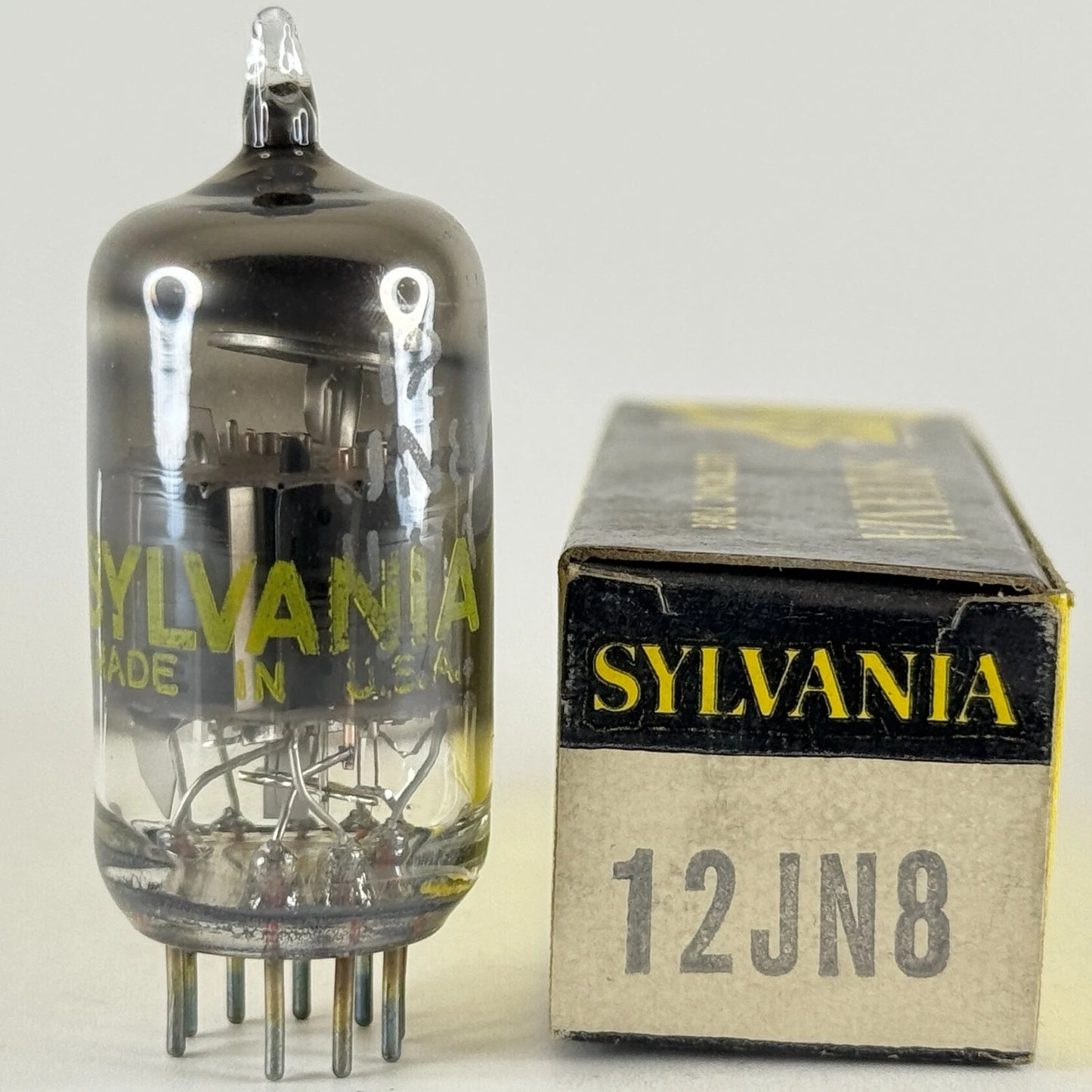(1) Tested Sylvania 12JN8 Tube with Box Date Code YAA Triode Pentode Tube (a)
