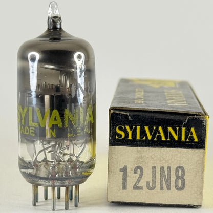 (1) Tested Sylvania 12JN8 Tube with Box Date Code YAA Triode Pentode Tube (a)